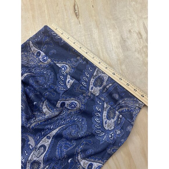 Anthropologie MAEVE Metallic Paisley Pants Women 10P Navy Gold Flare Maria Boho - Picture 7 of 7